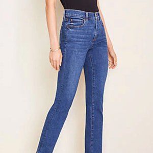Ann Taylor Petite Curvy Sculpting Pocket High Rise Straight Leg Jeans (4 Petite)